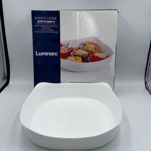 Luminarc Smart Cuisine Square Baking Dish Oven Glass 3.2 Quart White